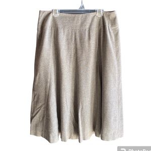 TALBOTS Grey Vintage A-Line Pleated Skirt Tulip Hem Size 8